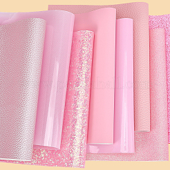長方形の合成皮革生地8枚  DIYクラフト用品  ピンク  330x200x0.5mm&nbsp;FIND-WH20020-24A