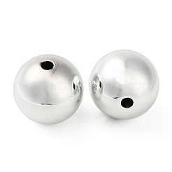 メッキアクリルビーズ  ラウンド  銀メッキ  20mm  穴：3mm&nbsp;SACR-F010-07S