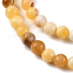 天然石イエロージェイド翡翠ビーズ連売り  ラウンド  6mm  穴：1.2mm  約62個/連  15.39''（39.1センチメートル）&nbsp;G-F591-17-6MM