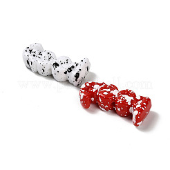 不透明およびスプレー塗装されたアクリルビーズ  スポット付きの良い言葉  ミックスカラー  13x31x8mm  穴：2mm&nbsp;OACR-G049-03