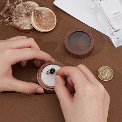 1-Slot Round Wood Ring Storage Boxes&nbsp;CON-HY0001-05A