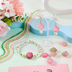 DIY Rose Flower Glass & Acrylic Beads Jewelry Making Finding Kit&nbsp;DIY-TA0010-10