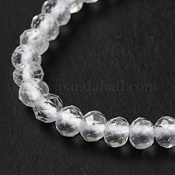 天然石クオーツクリスタルビーズ連売り  水晶  グレードAA  多面カット  ロンデル  3x2mm  穴：0.5mm  約173個/連  15.55''（39.5センチメートル）&nbsp;G-I341-07A