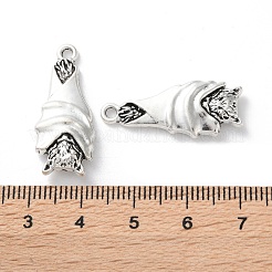 合金のチベット風チャーム  ハロウィンバット  アンティークシルバー  27.5x12x4mm  穴：1.8mm&nbsp;X-TIBE-B002-02AS
