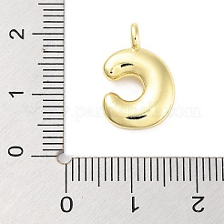 ラックメッキ真鍮バルーンレターペンダント  カドミウムフリー＆鉛フリー  長持ちメッキ  18KGP本金メッキ  文字C  17x11x4.5mm  穴：2.5mm&nbsp;KK-C050-01G-C
