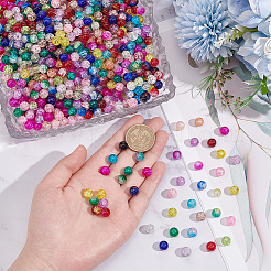 875Pcs 35 Colors Spray Painted Transparent Crackle Glass Beads&nbsp;CCG-PH0001-09