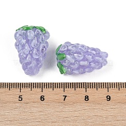 手作りランプワークビーズ  ブドウ  ライラック  21~24x15~17mm  穴：1.8mm&nbsp;LAMP-U004-07G