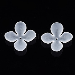 透明なアクリルビーズ  艶消し  花  透明  27x26x6mm  穴：1.8mm  約670個/500g&nbsp;X-FACR-N005-003