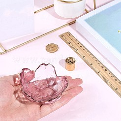 桜ガラスのディップ皿  おやつ料理  ミックスカラー  83.5x82x47.5mm&nbsp;AJEW-CN0004-76A