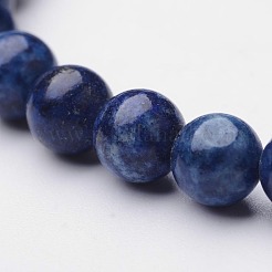 Natural Lapis Lazuli Round Beaded Stretch Bracelets&nbsp;BJEW-F202-04