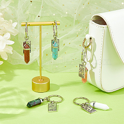 10Pcs Natural & Synthetic Gemstone Keychains&nbsp;KEYC-FH00105