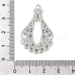 チベット風合金シャンデリアコネクターパーツ  アンティークシルバー  ティアドロップ  36x24x2mm  穴：2mm&nbsp;FIND-D042-06D-AS