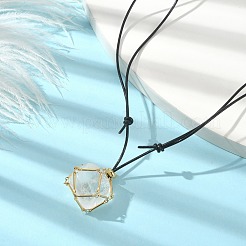 Brass Macrame Pouch Empty Stone Holder for Pendant Necklaces Making&nbsp;NJEW-JN04547-01
