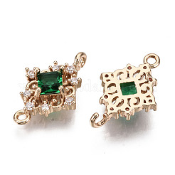 Brass Micro Pave Cubic Zirconia Links Connectors&nbsp;X-KK-R111-014-A01
