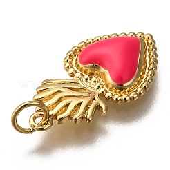 Golden Tone Brass Enamel Pendants&nbsp;KK-K750-01G-B
