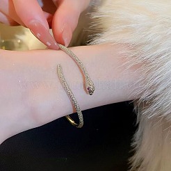 女性用合金カフバングル  ヘビ  銀  内径：2-1/2インチ（6.5cm）&nbsp;FS-WGE8895-01