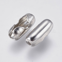 変色防止304ステンレススチールボールチェーンコネクター  ステンレス鋼色  10~11x4~4.5mm  穴：2mm&nbsp;STAS-I097-029P