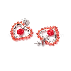 3Pairs Alloy Glass Stud Earrings&nbsp;EJEW-MZ00372