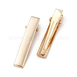 鉄のワニのヘアクリップパーツ  ライトゴールド  41x10x10mm&nbsp;PHAR-E017-01C-KCG