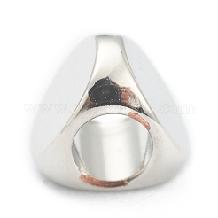 真鍮製スペーサービーズ  三角形  プラチナメッキ  5x5.5x4mm  穴：2.5mm&nbsp;KK-O136-04P