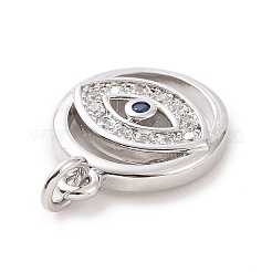 Brass Micro Pave Cubic Zirconia Pendants&nbsp;KK-C012-20P