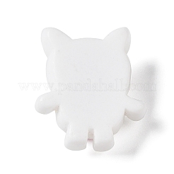 不透明樹脂のかわいい動物カボション  エナメル  豚  ホワイトスモーク  23x20x9.5mm&nbsp;RESI-Q217-02B