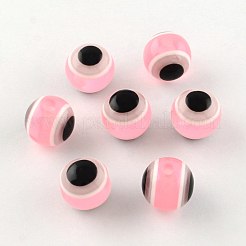 ラウンドナザールボンジュウ樹脂ビーズ  ミックスカラー  8x7mm  穴：1.8~2mm&nbsp;RESI-R159-8mm-M