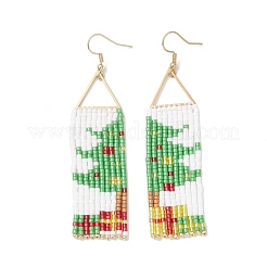 Handmade Glass Seed Beads Dangle Earrings&nbsp;EJEW-MZ00547