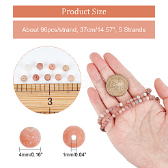 5 Strands Natural Marble and Sesame Jasper/Kiwi Jasper Beads Strands&nbsp;G-NB0004-42