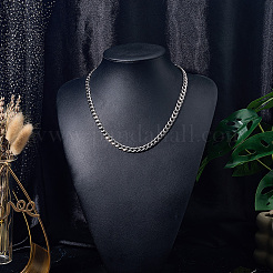 1Pc 304 Stainless Steel Cuban Link Chain Necklaces for Men Women&nbsp;NJEW-SP0001-23B