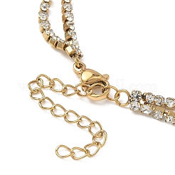 304 Stainless Steel Rhinestone Cup Chain Bracelets&nbsp;BJEW-P376-01G