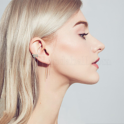 4Pcs 3 Style Plastic Imitation Pearl Cuff Earrings with Crystal Rhinestone&nbsp;EJEW-FI0001-30