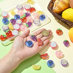 40Pcs 8 Styles Electroplate UV Plating Opaque Fruit Resin Cabochons&nbsp;RESI-CJ0004-53