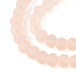 ベーキングペイント、すりガラスビーズ、連売り  ロンデル  ファセット(32ファセット)  ビスク  6~6.5x5mm  穴：1.2mm  約80~85個/連  38~40cm&nbsp;FGLA-N003-6mm-07