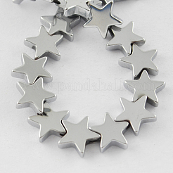 非磁性合成ヘマタイトビーズ連売り  グレードA  スター  ミックスカラー  6x6x2mm  穴：1mm  85個/連  15.5インチ&nbsp;G-Q887-6x6mm-M