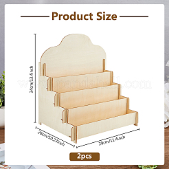 4-Tier Wood Card Display Stand&nbsp;ODIS-WH0025-219