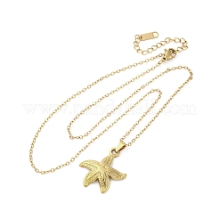 ヒトデ 304 ステンレス ペンダント ネックレス  イオンプレーティング（ip）  18KGP本金メッキ  18.11インチ（46cm）&nbsp;NJEW-M096-21G