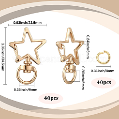 40Pcs Star Shape Zinc Alloy Swivel Lobster Clasps&nbsp;FIND-SP0001-22P