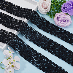 10ヤードのフラットコットンレースリボン  花柄レーストリム  縫製装飾工芸品  ブラック  1-5/8~1-3/4インチ（42~43mm）&nbsp;OCOR-GF0002-78B
