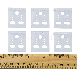 180PCS長方形のプラスチック製のピアスディスプレイカード  耳栓に使用  透明  3.7x3cm&nbsp;EDIS-FS0001-01B