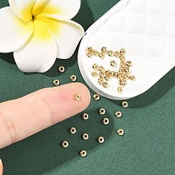 シェグレイスの真鍮ビーズ  ロンデル  カドミウムフリー＆ニッケルフリー＆鉛フリー  18KGP本金メッキ  1x3mm  穴：0.8mm&nbsp;XGRPCH985-213G