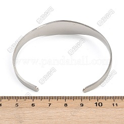 宗教聖ベネディクト201ステンレススチールカフバングル（女性用）  ステンレス鋼色  1/2インチ（1.4cm）  内径：61.5x49&nbsp;BJEW-K301-01P