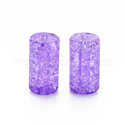 クリアクラックアクリルビーズ  コラム  ミックスカラー  9.5x18.5mm  穴：2mm  約330個/500g&nbsp;CACR-S010-02