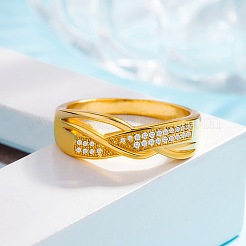 Brass Micro Pave Cubic Zirconia Finger Rings for Women&nbsp;FS-WG5E550-02