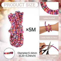 5M Ethnic Style Nylon Braided Round Cords&nbsp;OCOR-TA0003-21C