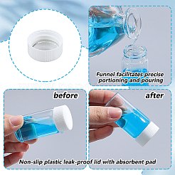 ガラスビーズ容器100個  PPキャップ付きビーズ収納チューブ  コラム  ホワイト  2.7x5.95cm  容量：20ml（0.68fl.oz）&nbsp;CON-WH0086-253