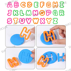 52個 26種類のプラスチック粘土型  粘土カッター  a～zの文字  48~51.5x36.5~50x10.5mm  2個/スタイル&nbsp;DIY-SC0030-51