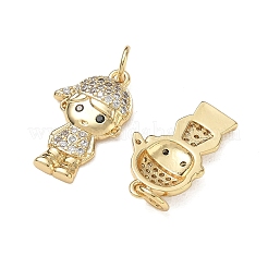 Brass Micro Pave Black Cubic Zirconia Pendants&nbsp;CU-CBA9AFC-01G-23