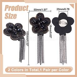 4Pcs 2 Colors Flower Epaulettes&nbsp;DIY-HY0003-59