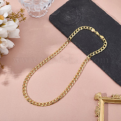 1Pc 8MM Brass Cuban Link Chain Necklaces for Men&nbsp;NJEW-SP0001-19